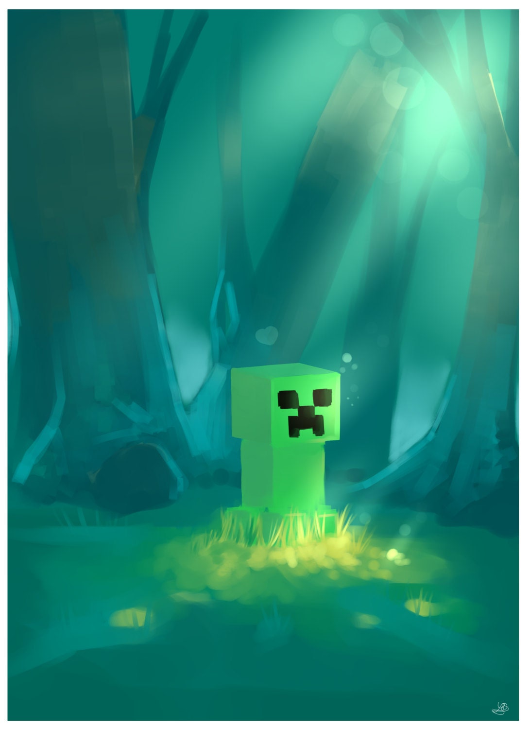 Minecraft Creeper 8x11 art print