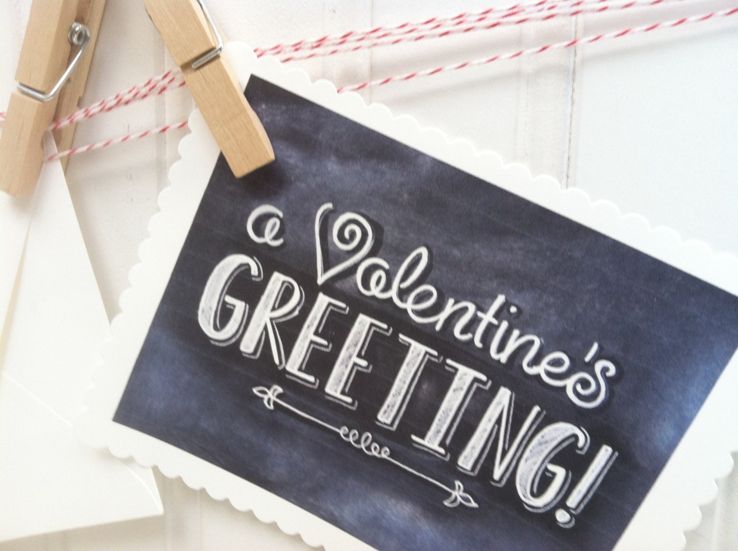 SALE Printable Chalk Art Valentines Day Card - MainStreetChalk