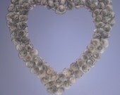 Handmade Vintage Paper Rose Heart Wreath with glitter back