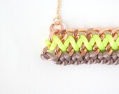 merryme geometric neon color chunky chain necklace bib necklace neon yellow purple