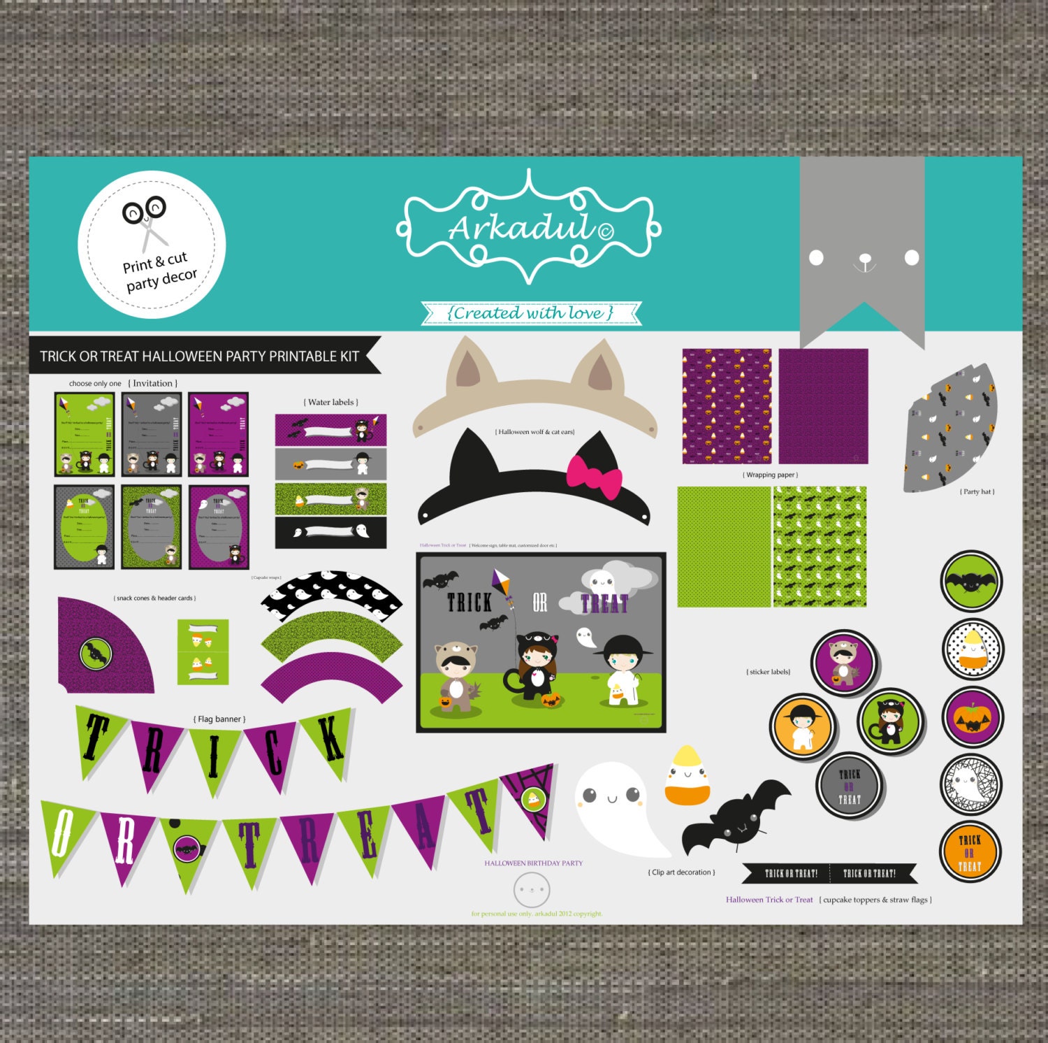 Trick or Treat Halloween Party Printable Kit