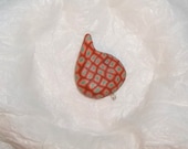 polymer clay necklace pendant set is  done from clay cane of brown, green, gold and orange with complementary beads