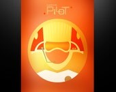 Star Wars Inspired "Cloud Car Pilot" 11X14 Print 2 in my "Herofied Helm" Series of Star Wars Posters