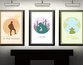 Star Wars Inspired 11X17 Prints 1, 2, & 3 in my "Minimalist " Art Poster Set by Herofied "To the Horizon", "I Know", and "Luminous Beings"