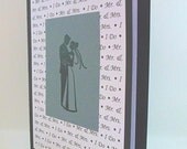 Wedding Card, Bride and Groom with "I Do" and "Mr. & Mrs." - Black, Grey, White