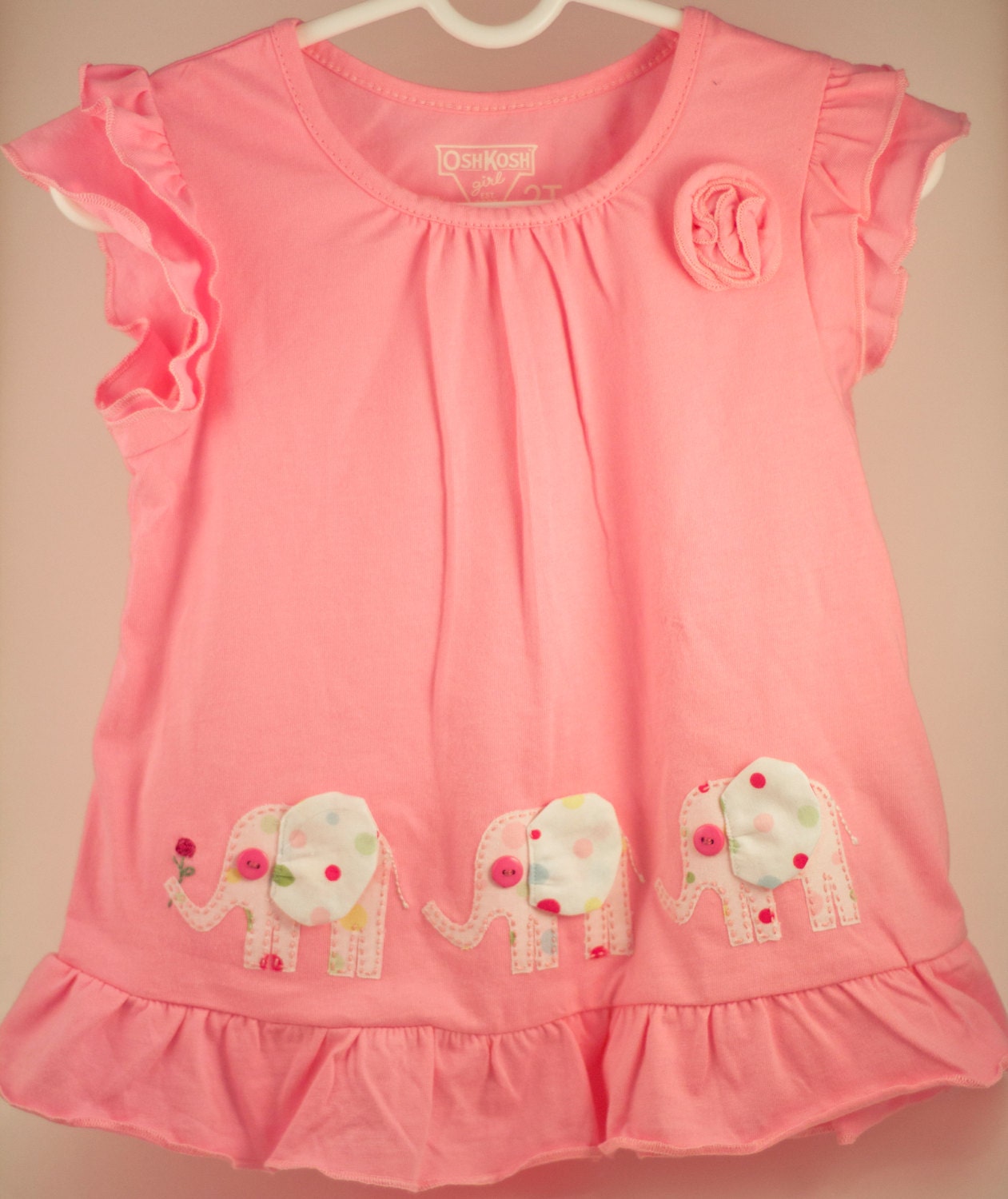 Hand-Embroidered Applique Elephant Shirt