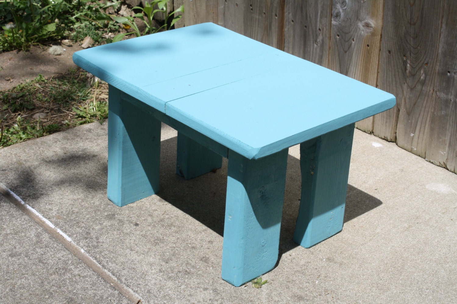 Hand-Made Outdoor Garden Porch Weeding Flower Bed Pot Bench Primitive Wooden Bright Blue 11.5"x17"x10.5" Custom Colors Sizes Available