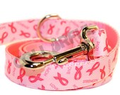 Breast Cancer Awareness 4 foot Nylon Dog Leash with D-ring