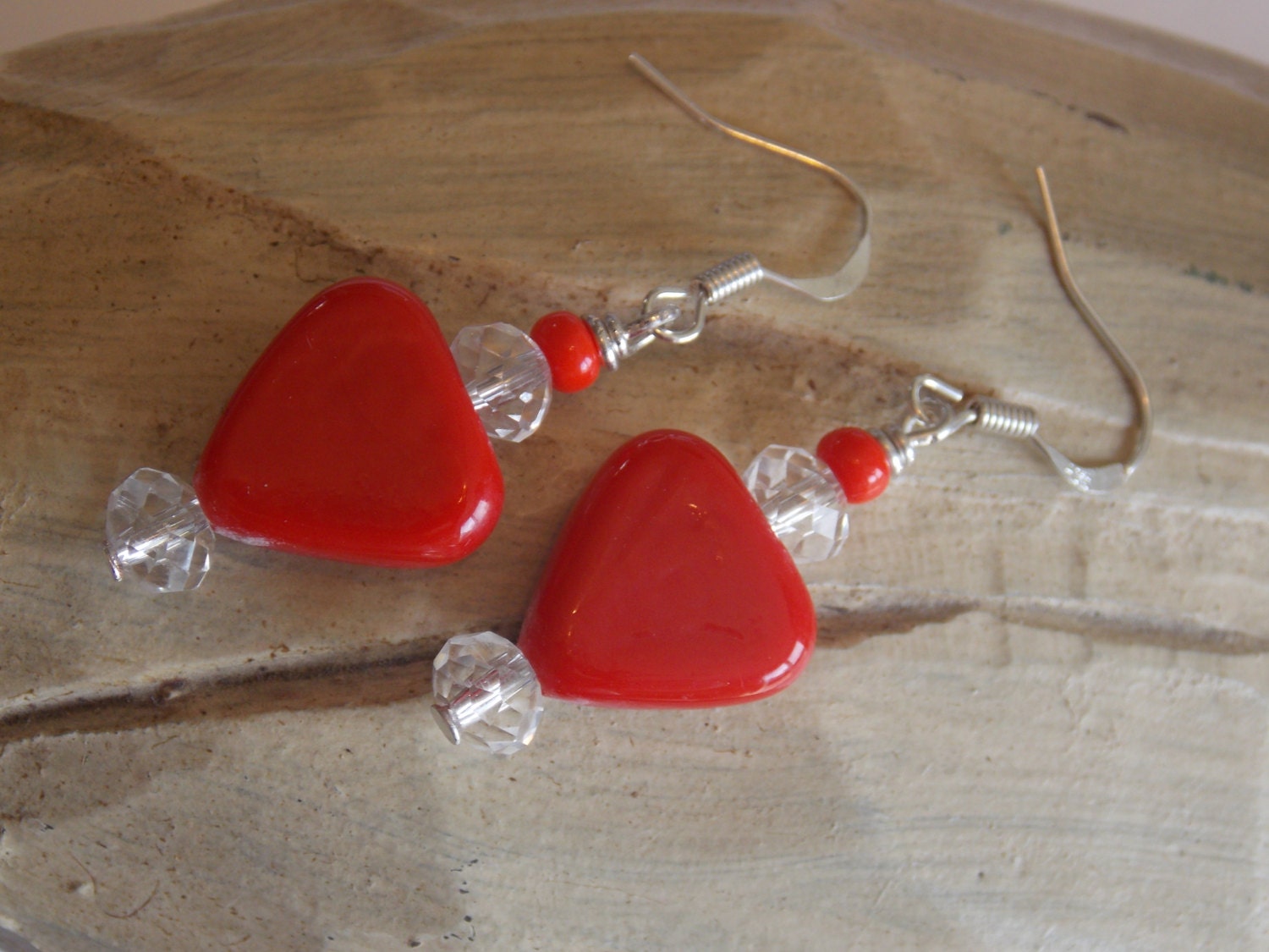 Valentines Lampwork Earrings - 13BeadsBelow