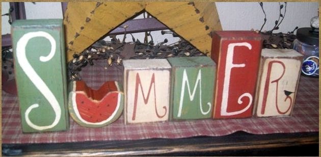 SUMMER FIREWORKS Primitive block Sign