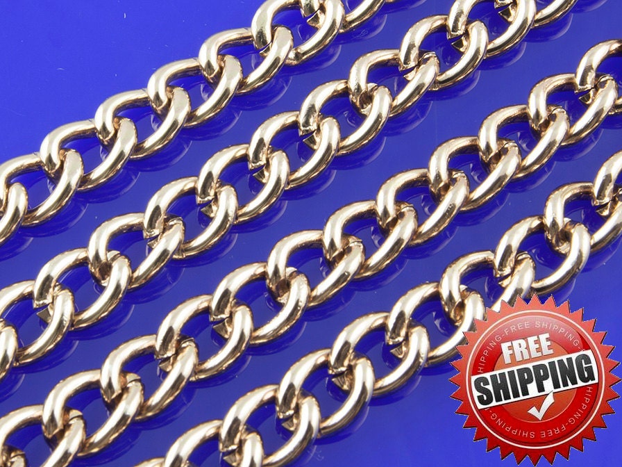 10ft Antique Brass Chain, Twisted Cable Chain, 11x8mm, Aluminum Chain, Open Link Chain, FREE SHIPPING 0579.1B