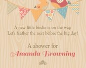 Feather the Nest Birds with Banner Baby Shower Invitation - Printable Il_170x135