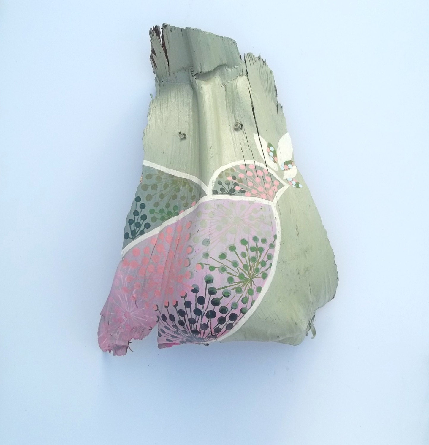 Colorful Bird on Palm Frond wall hanging room decor nursery decor living room spa salon decor