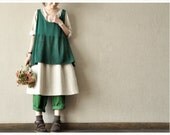 Dark Green Sleeveless Loose Women   T-Shirt  Vest--7colours