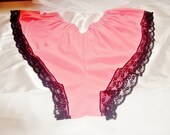 Sexy Black Lace Trimmed Plus Size Naughty French Knickers Tap Pants Vintage Pink Free Shipping
