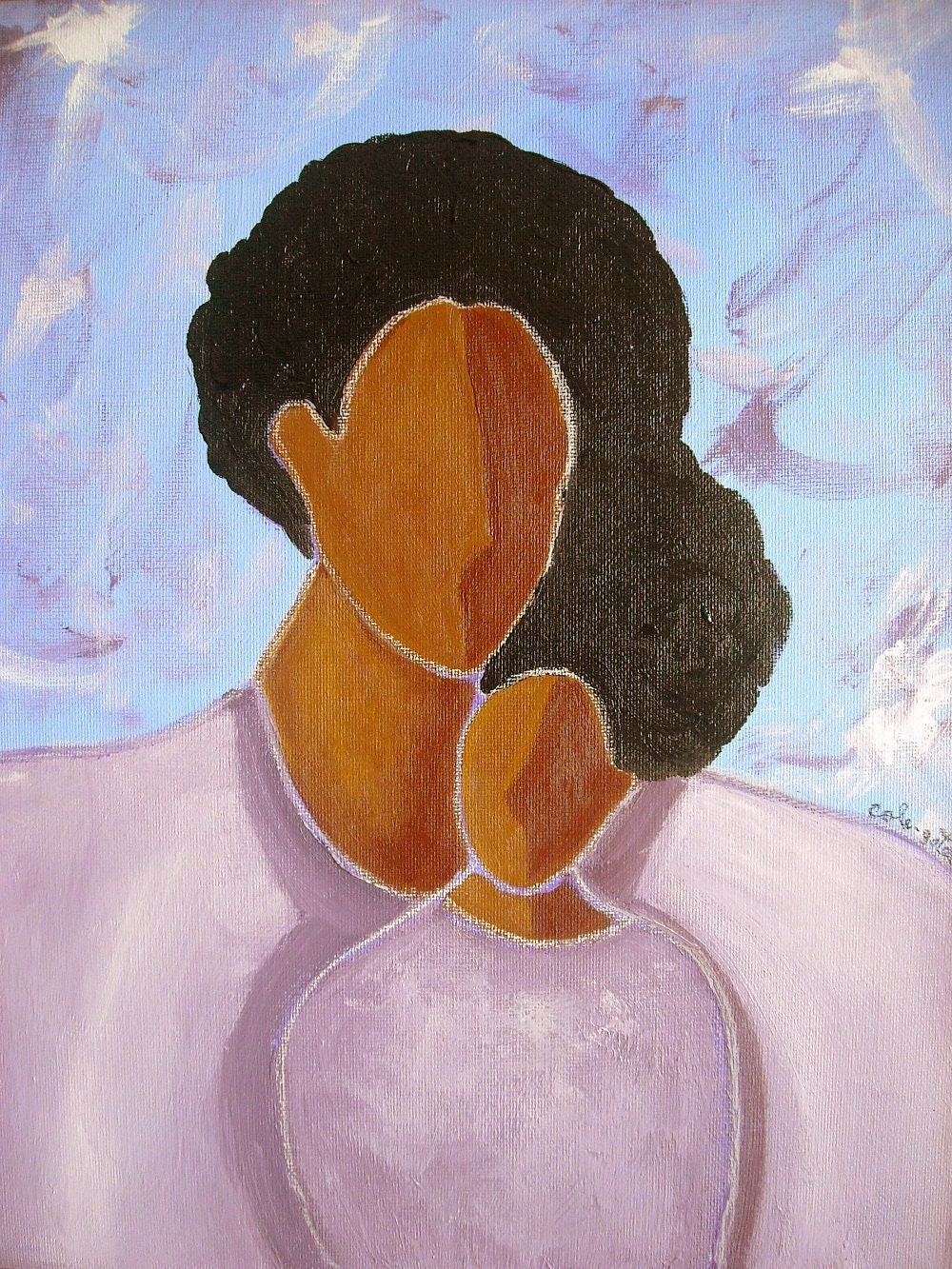 original modern abStract figurative painting father and child ArT