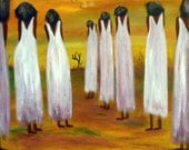 SaLe./ Original 16x20 Modern African American abStract Figurative Painting Canvas ArT