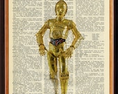 Star Wars Poster - C-3P0 - Dictionary Art Print - Star Wars - Upcycled Vintage Art - 8 x 11