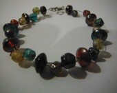 Unique Colored Glass Beaded Handmade Bracelet, on wire that seems like they are floating