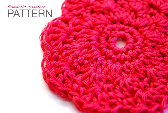 Crochet PATTERN: Romantic coasters