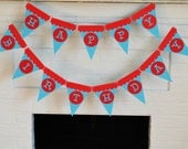 Red and Turquoise Birthday Banner