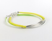 Neon Seed Bead Stacking Bracelet Set with Sterling Silver Tube 'Sorbet' - Minimalist jewellery - Friendship Bracelet - Set of Three