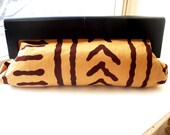 African fabric /Clutch Purse/ Wood frame