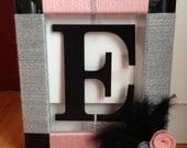 Yarn wrapped frame Door Hanger / Wall Decor/ Wreath with initial- Custom Made to Order