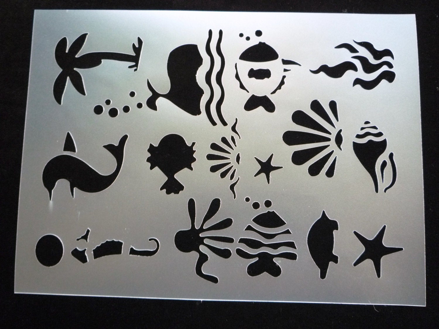 New - One 9 X 11 BEACH & OCEAN Decorative Wall or Art Stencil Reusable Plastic