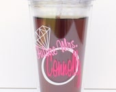 Personalized  Future Mrs. BPA Free Acrylic Tumbler WIth Lid and Straw / Engagement / Bachelorette Gift
