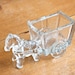 Horse Drawn Wagon Candy Dish // Clear Glass // Small Candies Dish // Glass Mule Salt Dish