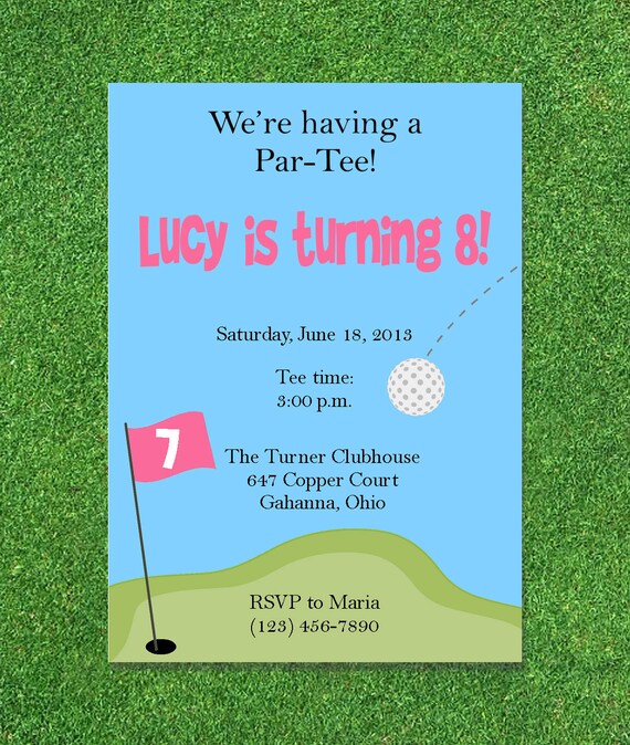 Golf Invitation DIY Customized 5x7 Birthday Party Baby Shower Il_570xn