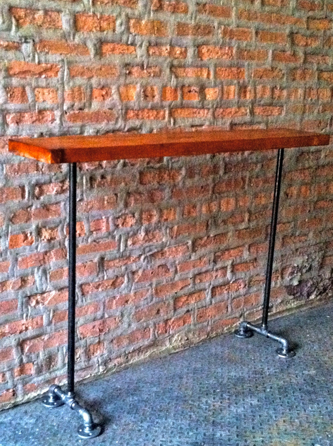 Industrial reclaimed wood console table