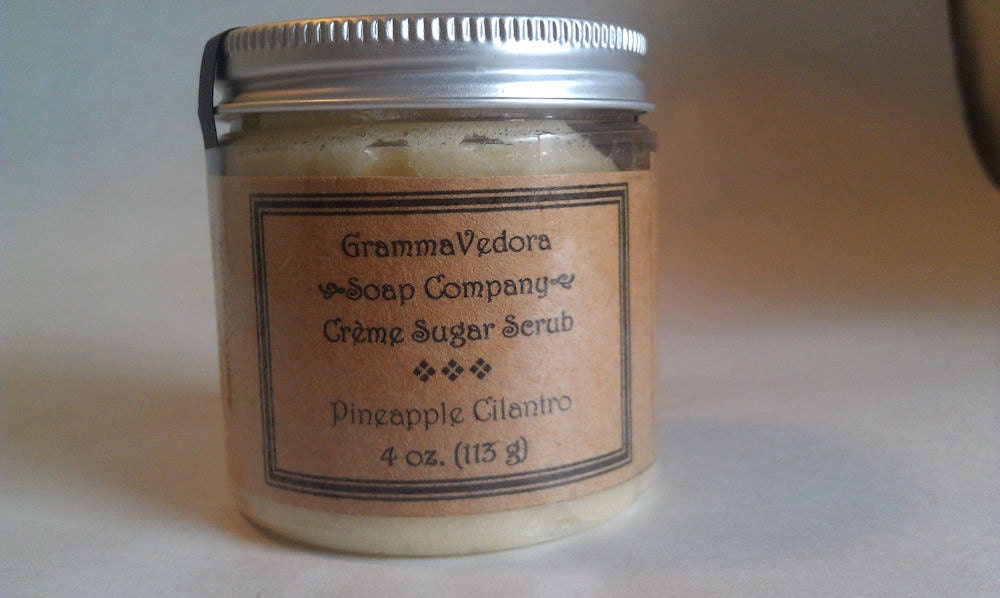 Creme sugar scrub 4 oz Pineapple Cilantro