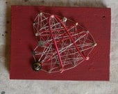 The Girl "Upcycled, Reclaimed, Heart, Love, Metal, Wire, Nail, Art, String, Silhouette, Mixed Media"