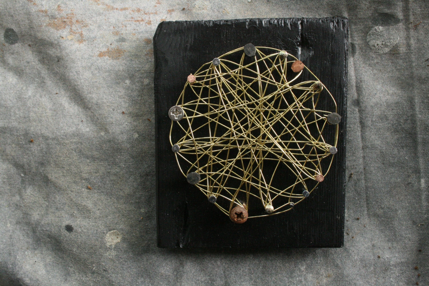 Circumnavigate "Abstract, Art, Wire, Nail, Silhouette, Wire, Circle, Shapes, Wood, Geometric"