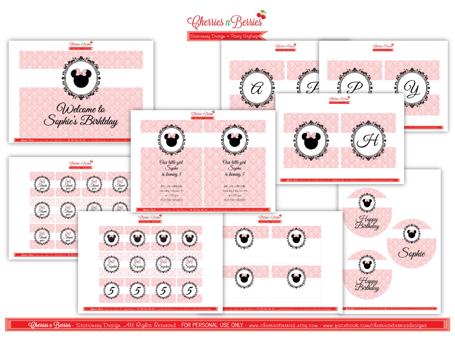 Vintage Minnie Mouse Full Printable Collection Il_170x135