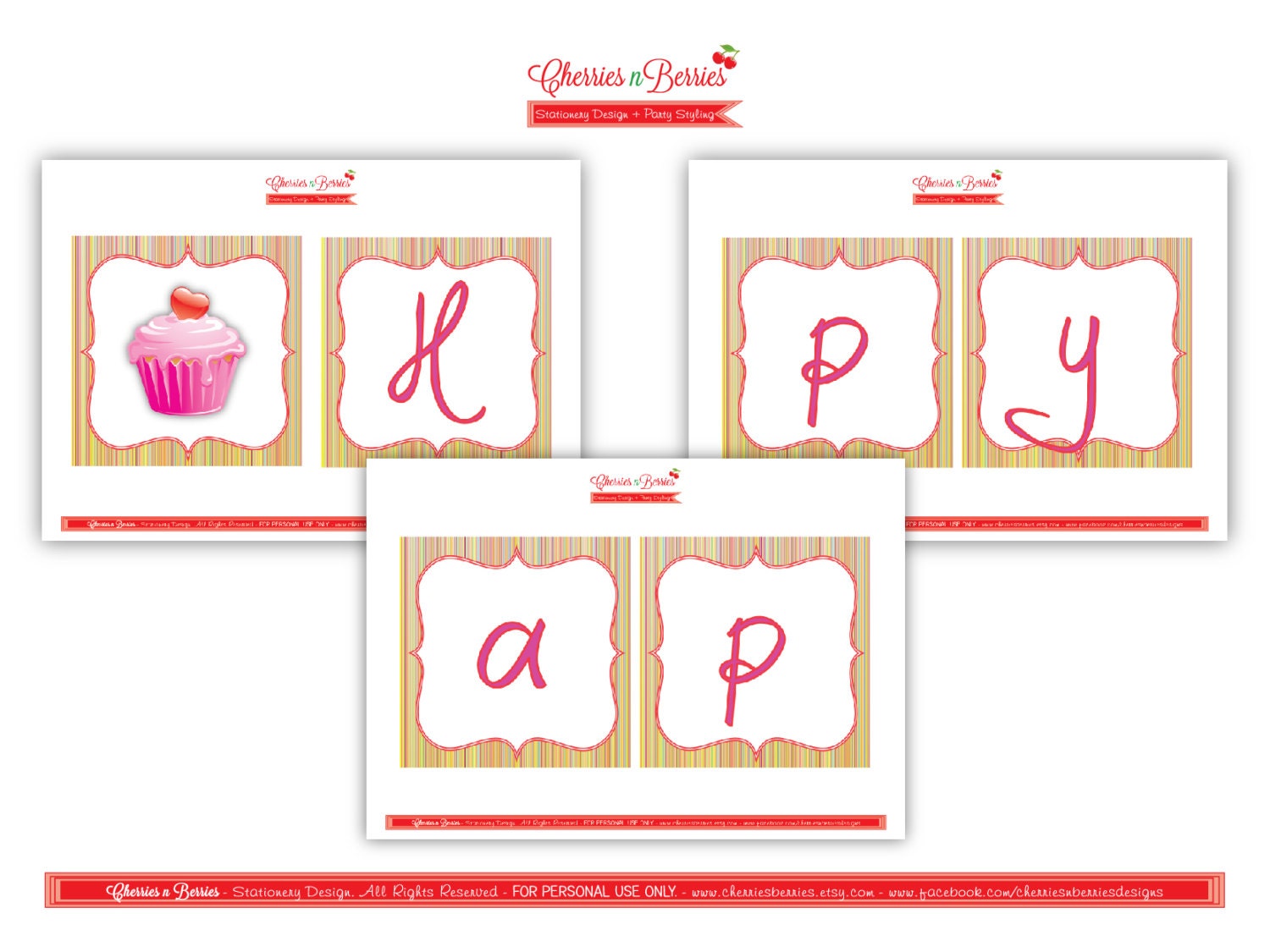 Cupcake Birthday Printable Banner Il_570xn