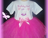 HELLO KITTY birthday party outfit tutu personalized  t-shirt add name 2t 3t 4t 5t 6 7 8 BOUTIQUE