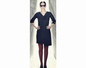 wrap dress, summer spring dress,  party dress, day dress, cotton lycra, kimono sleeve asymmetrical hem, knee dress