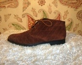 saks fifth avenue NOS 80s qulited Italian suede annle boots Size 6 6.5 6 1/2