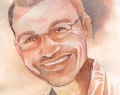 Custom Original Watercolor Portraits of People and Pets. Fine art watercolor portraits by Katrina Pete