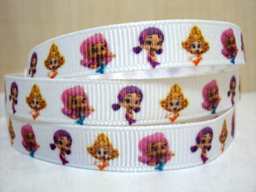 3/8 Inch Bubble Guppies Inspired Grosgrain Ribbon FIVE YARDS