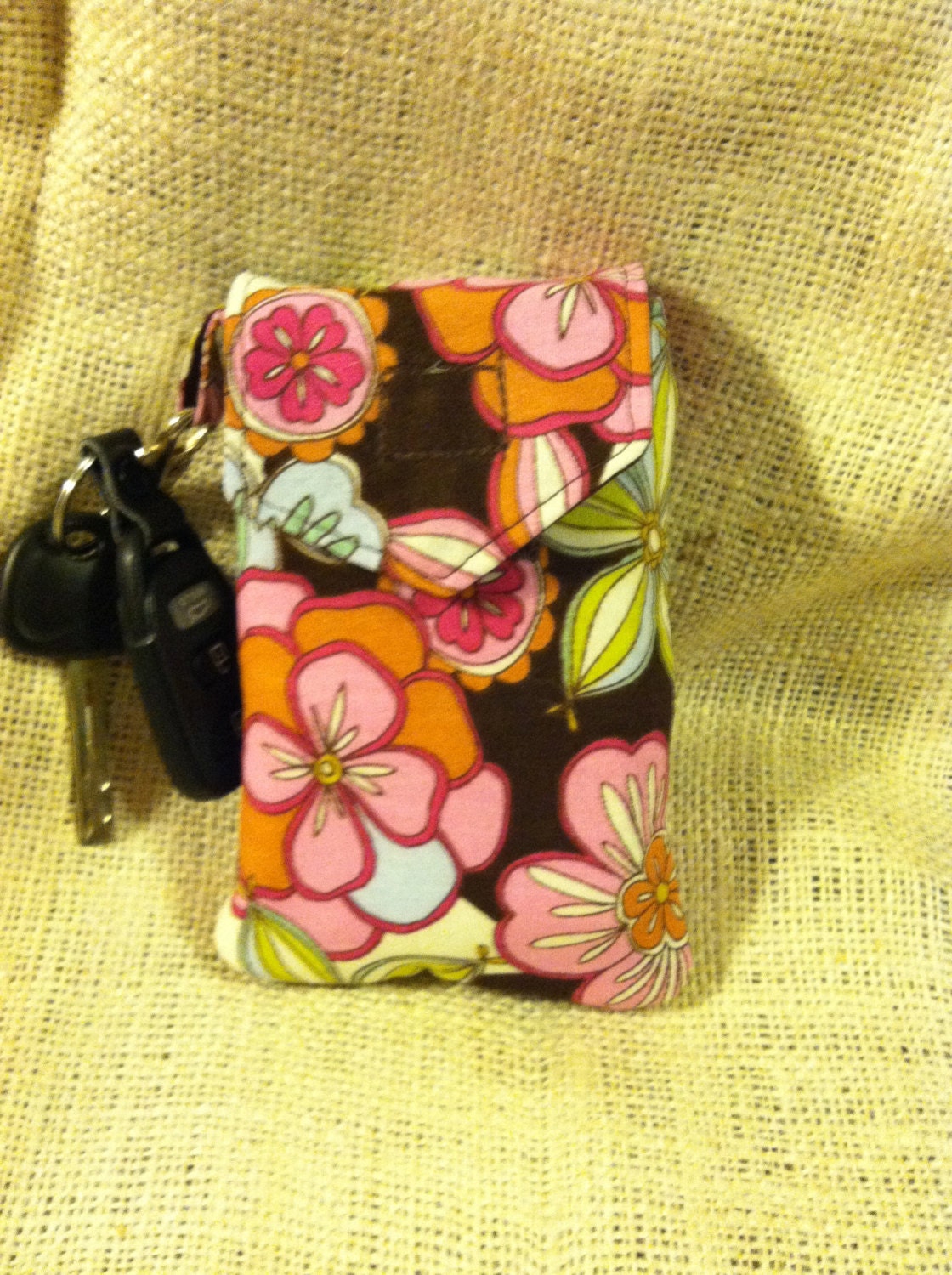 Handmade Cell Ph Case holds ID/ Ear Buds/ Cash/ Keys