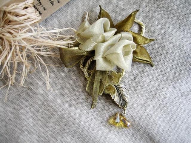 fascinator/corsage/handmade mint rose/flower/ /ribbon/hair clip/wedding bridal hair accessaries/headpiece/prom/cocktail
