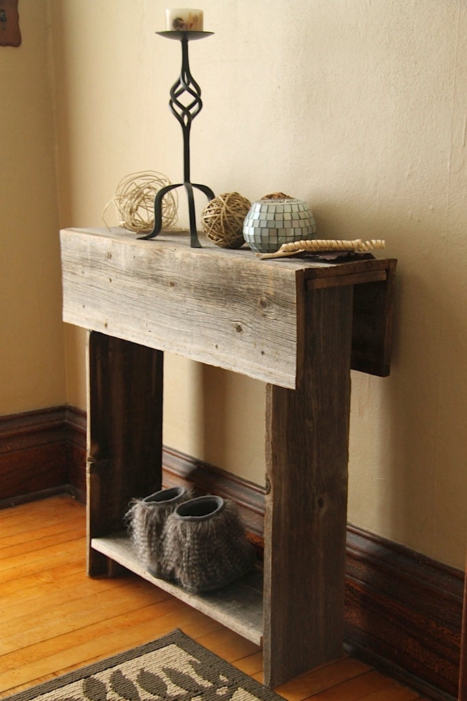 Barnwood Entry Table, Reclaimed Wood Table, Entry Way, Shoe Holder, Mudroom Organizer, Farmhouse Entry Table, Console Table, Table