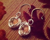 Wire Wrapped Birds Nest Earrings