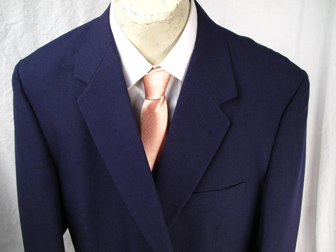 Classic NAVY Sport Coat 48 R /XXL/XXXL/ Retro Mens Blazer Jacket Poly Metal Buttons