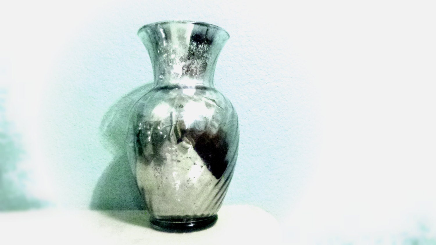 Large Tall Mercury Glass Vase Decorative Traditional vase distressed Silver mirror glass vase vessel new heirloom collection vase