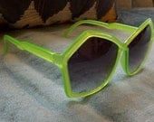 80s Vintage Neon Green Ge...